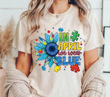 Autism Awareness Sunflower PNG: In April We Wear Blue