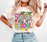 100 Days of School PNG: Teacher Brushstroke Design