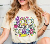 100 Days of School PNG: Brushstroke Teacher Design
