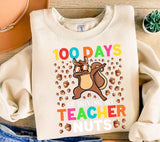 100 Days Of School Teacher PNG: Funny Squirrel Design