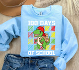 100 Days of School Dinosaur PNG: Teacher Shirt Sublimation