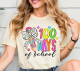 100 Days of School PNG: Teacher Brushstroke Design