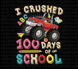 100 Days of School Monster Truck PNG