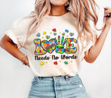 Autism Awareness Png: Love Needs No Words, Ribbon Puzzle