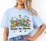 Autism Awareness Png: Love Needs No Words, Ribbon Puzzle