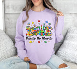 Autism Awareness Png: Love Needs No Words, Ribbon Puzzle
