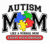 Autism Mom PNG: Varsity Heart Design