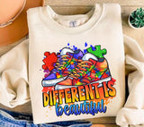 Autism Awareness Sneaker PNG: Colorful Puzzle Design