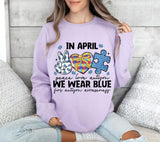 Autism Awareness Png: In April We Wear Blue, Glitter Puzzle