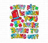 Autism Awareness PNG: Puzzle Piece Sublimation Design