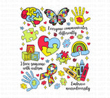Autism Awareness PNG: Puzzle Ribbon, Heart, Brain