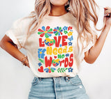 Boho Floral Autism Awareness PNG: Love Needs No Words