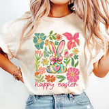 Boho Easter Bunny PNG: Glitter Floral Spring Design