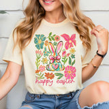 Boho Easter Bunny PNG: Glitter Floral Spring Design