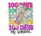 100 Days of School PNG: Brushstroke Teacher Design