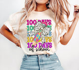 100 Days of School PNG: Brushstroke Teacher Design