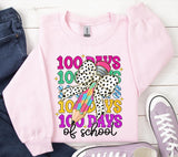 100 Days of School PNG: Brushstroke Teacher Design