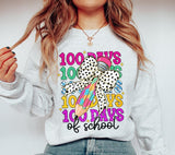 100 Days of School PNG: Brushstroke Teacher Design