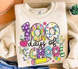 100 Days of School PNG: Brushstroke Teacher Design