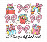 100 Days of School Coquette PNG: Teacher Clipart