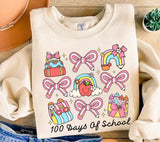 100 Days of School Coquette PNG: Teacher Clipart