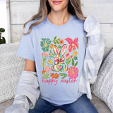 Boho Easter Bunny PNG: Glitter Floral Spring Design