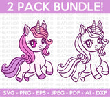 Cute Unicorn SVG PNG Bundle