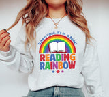 Book Rainbow Retro PNG: Bookworm Sublimation Design