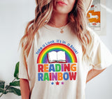 Book Rainbow Retro PNG: Bookworm Sublimation Design