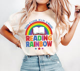 Book Rainbow Retro PNG: Bookworm Sublimation Design