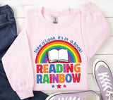 Book Rainbow Retro PNG: Bookworm Sublimation Design