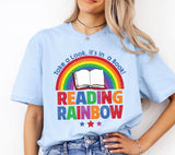 Book Rainbow Retro PNG: Bookworm Sublimation Design