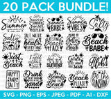 Summer Beach Quotes SVG Bundle