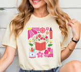 Boho Floral Teacher PNG: Retro Wildflowers, Back to School