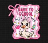 Back To School Girl PNG: First Day of School Goose Design