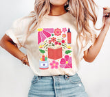 Boho Floral Teacher PNG: Retro Wildflowers, Back to School