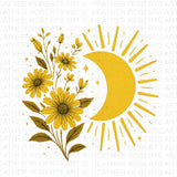 Boho Floral fall Sun Png