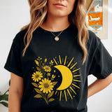 Boho Floral fall Sun Png