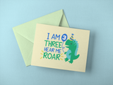 I Am THREE Hear Me Roar Dinosaur SVG