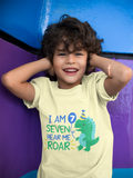 I Am SEVEN Hear Me Roar Dinosaur SVG