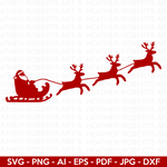 Santa Sleigh and Deers SVG