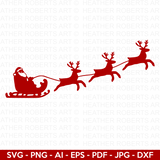 Santa Sleigh and Deers SVG