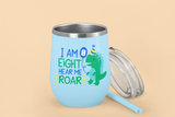 I Am EIGHT Hear Me Roar Dinosaur SVG