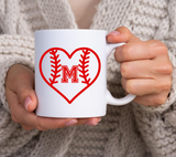 Baseball Softball Heart Monograms SVG Bundle