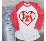 Baseball Softball Heart Monograms SVG Bundle