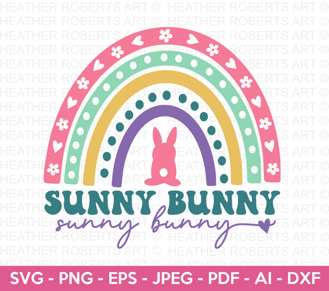 Sunny Bunny Rainbow SVG