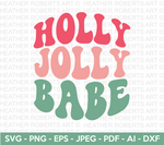 Holly Jolly Babe Retro SVG
