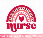 Nurse Valentine Rainbow SVG
