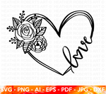 Love Floral Heart SVG