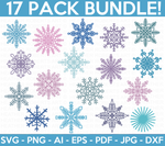 Snowflakes Colored SVG Bundle